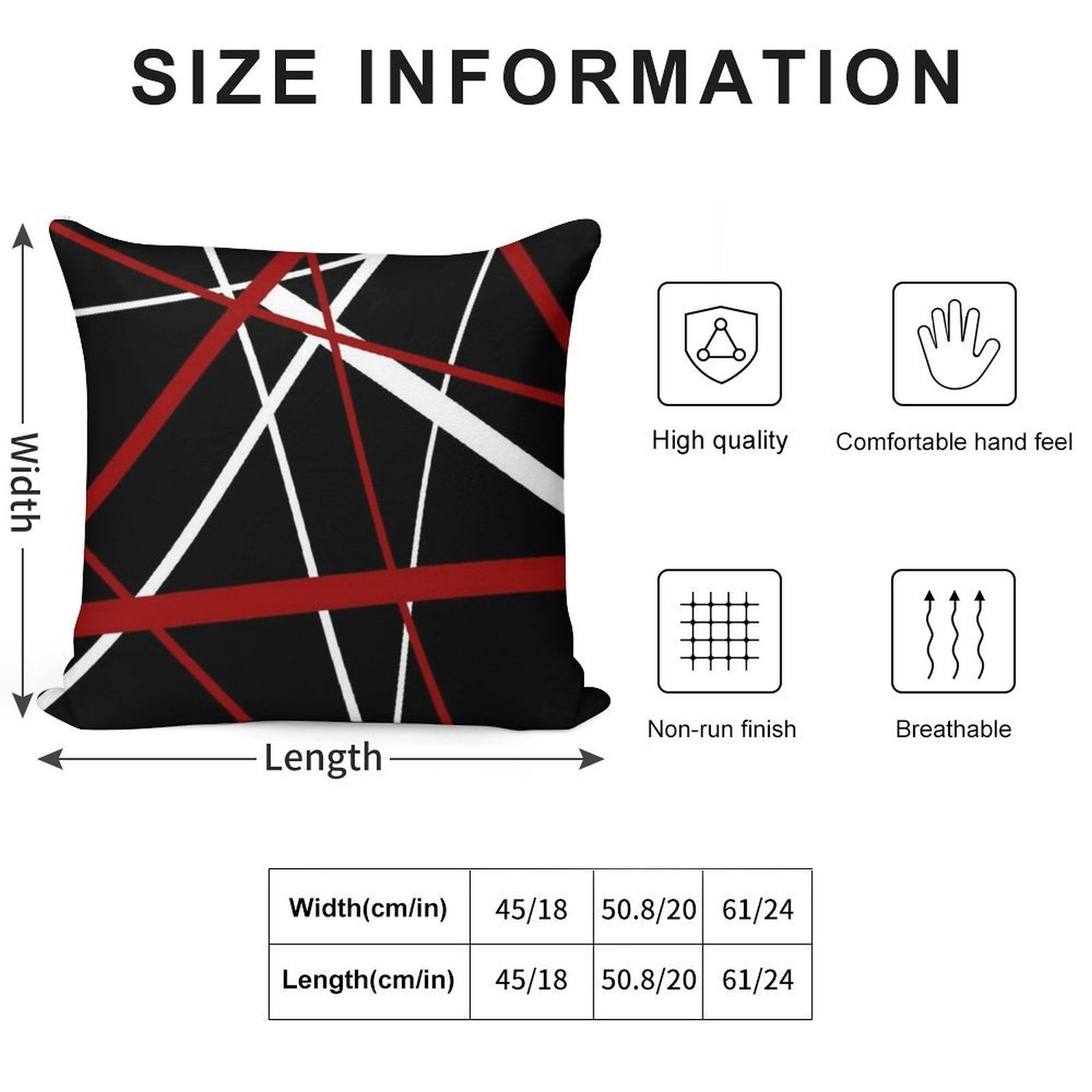 Red And White Strips Against A Black Background Soft Home Decor Throw Pillow