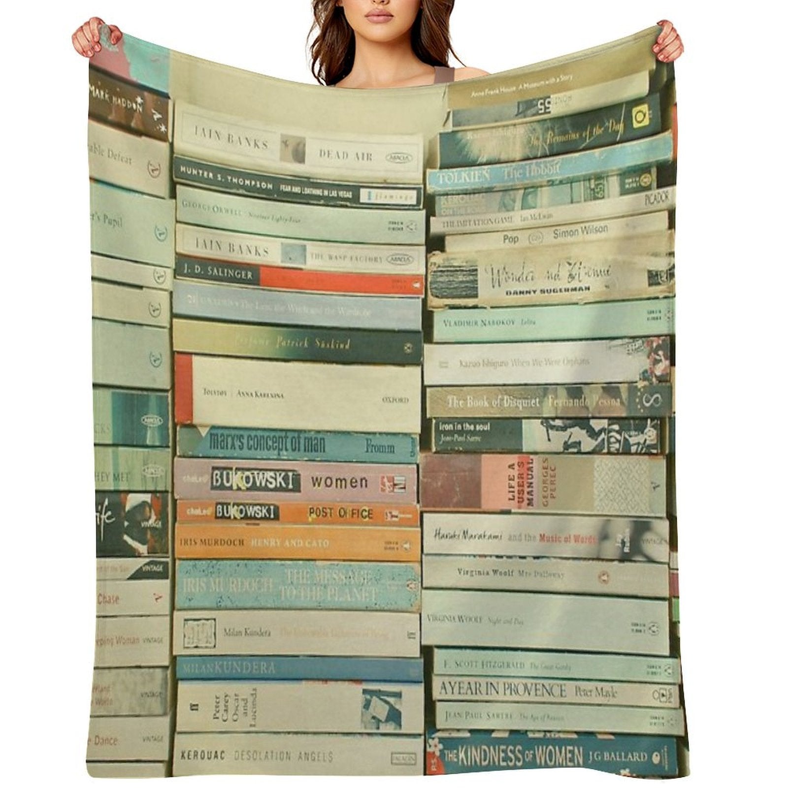 Bookworm Shrink-resistant Throw Blanket