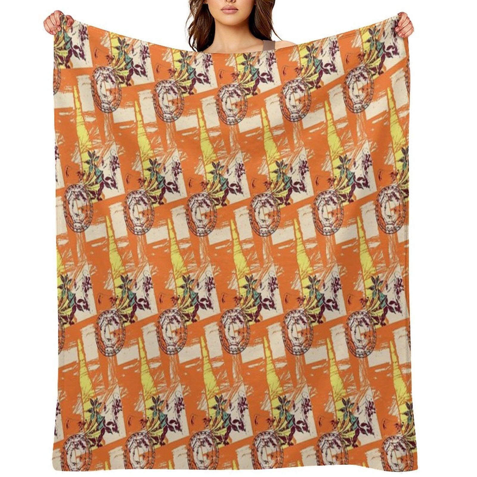 Abstract Flower Pattern Quick-dry Throw Blanket