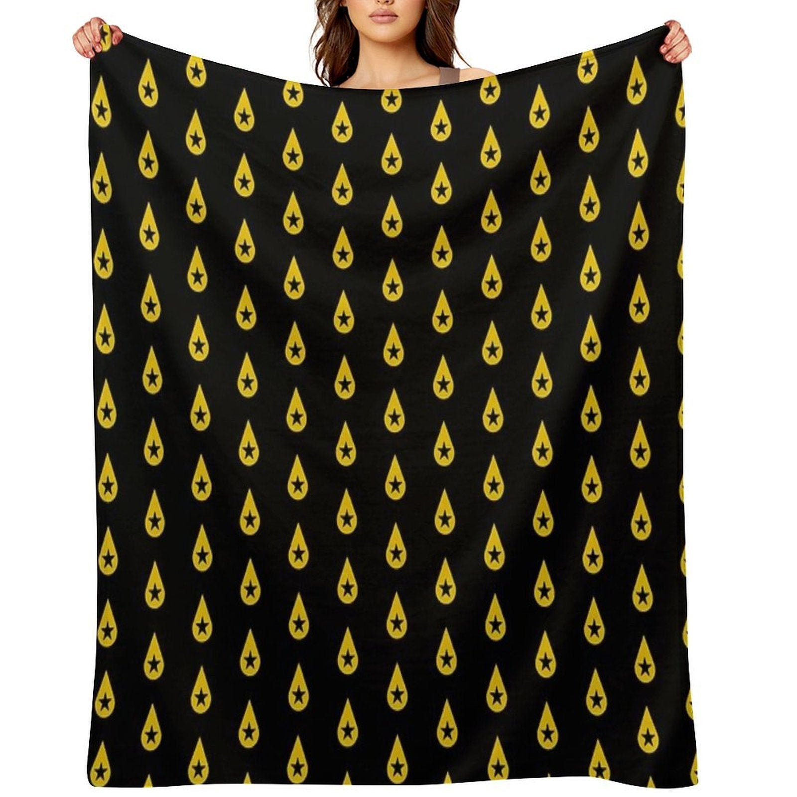 Found Heaven Black Star Shrink-resistant Throw Blanket