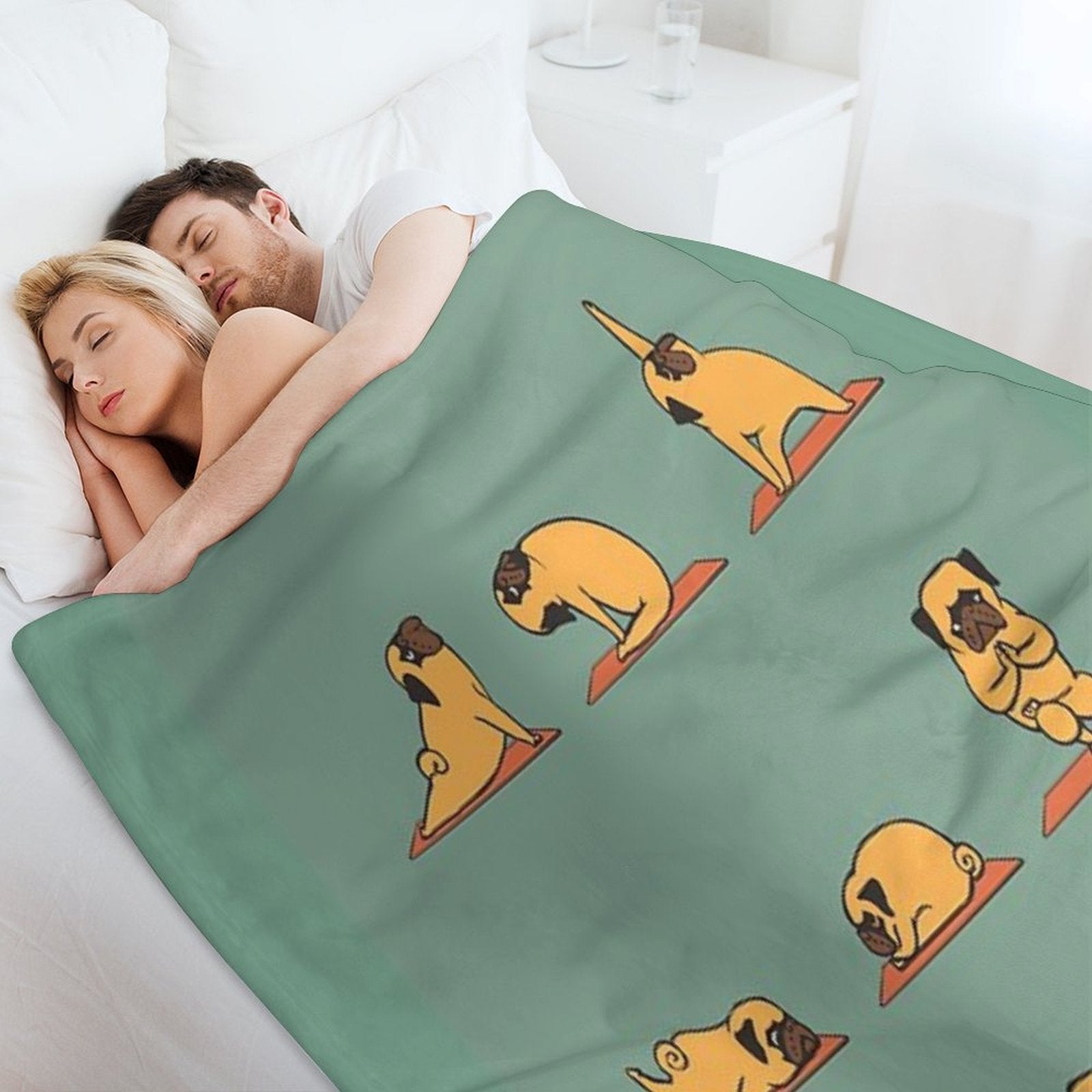 Pug Yoga Lightweight Throw Blanket