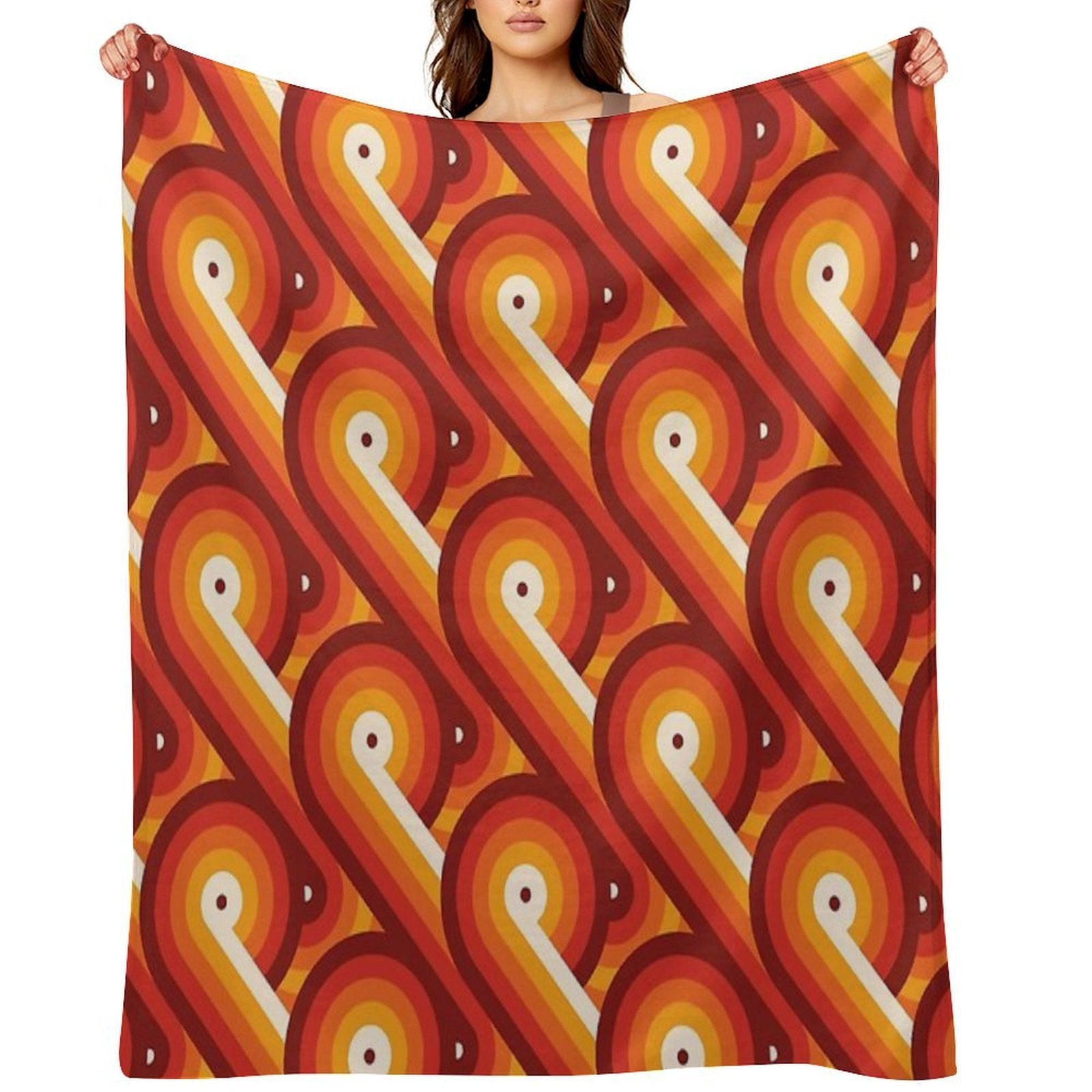 Disco Circles Geometric Pattern – “The Rogue” Palette Lightweight Throw Blanket