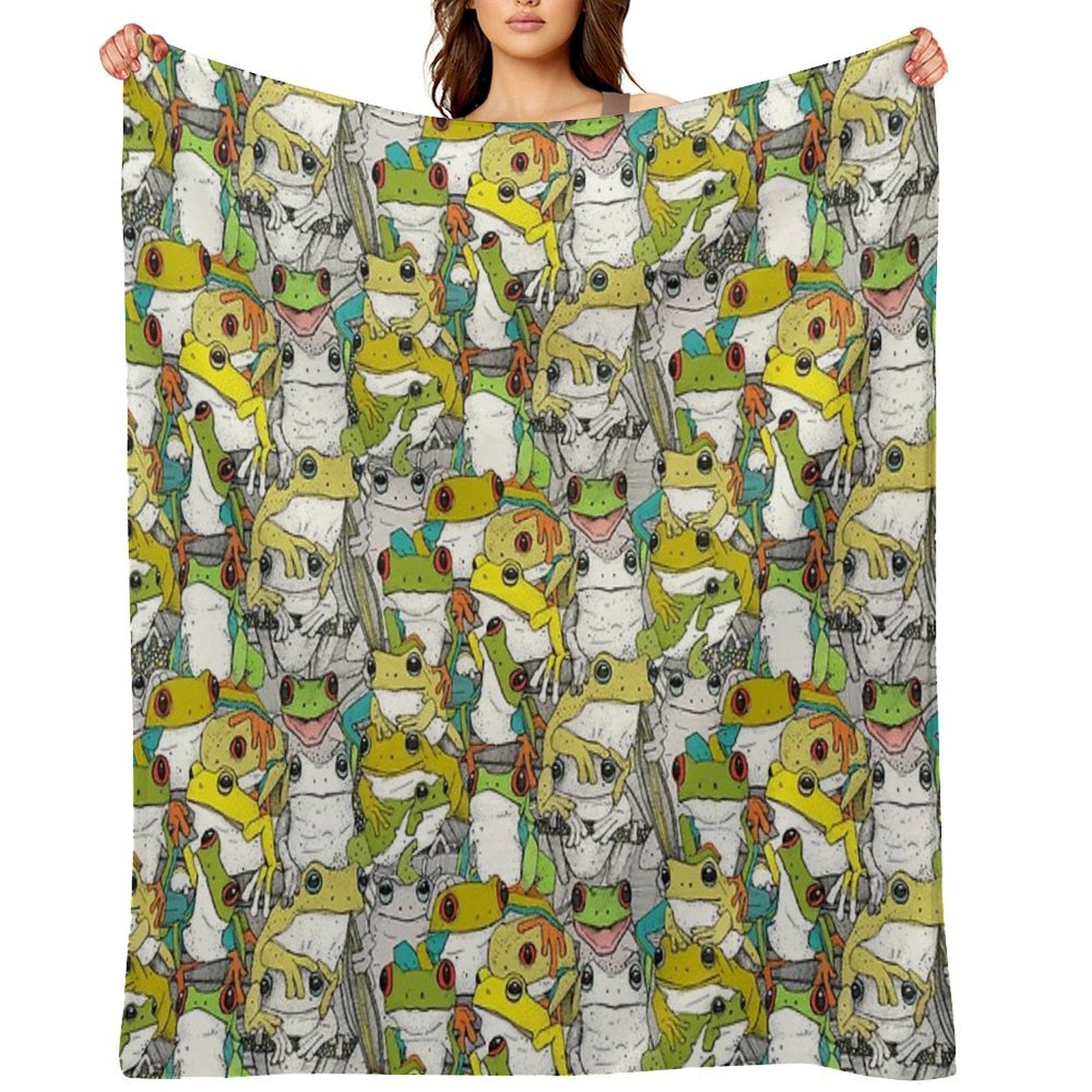 Just Tree Frogs Col Sustainable Throw Blanket