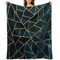 Deep Teal Geometric Anti-pilling Throw Blanket