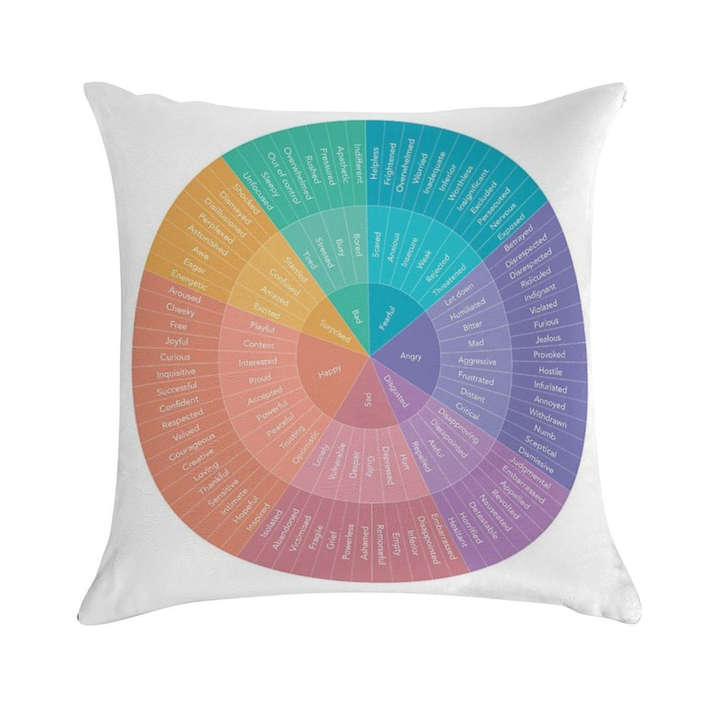 Wheel of Feelings And Emotions Soft Warmth Comfort Throw Pillow
