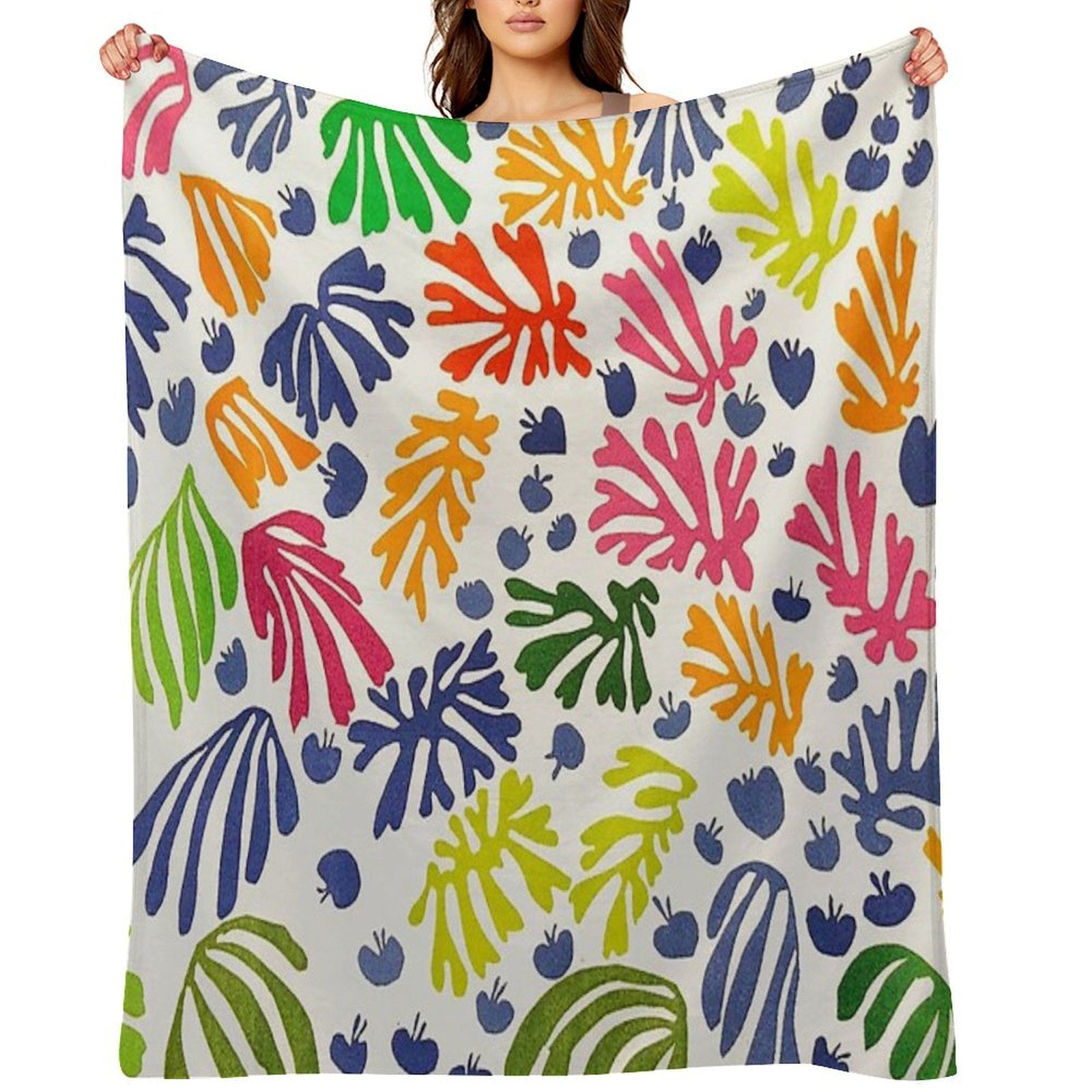Matisse Floral Pattern Wrinkle-free Throw Blanket