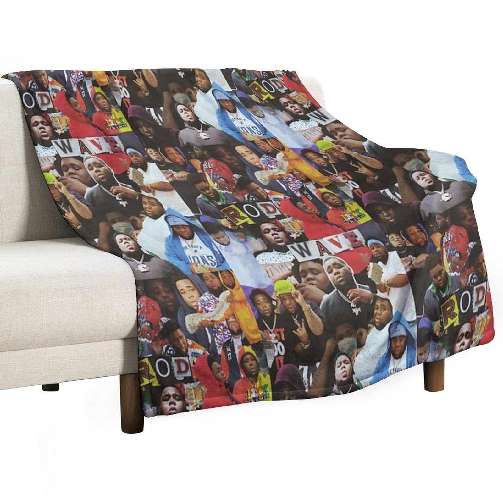 Rod Wave Collage Eco-conscious Throw Blanket