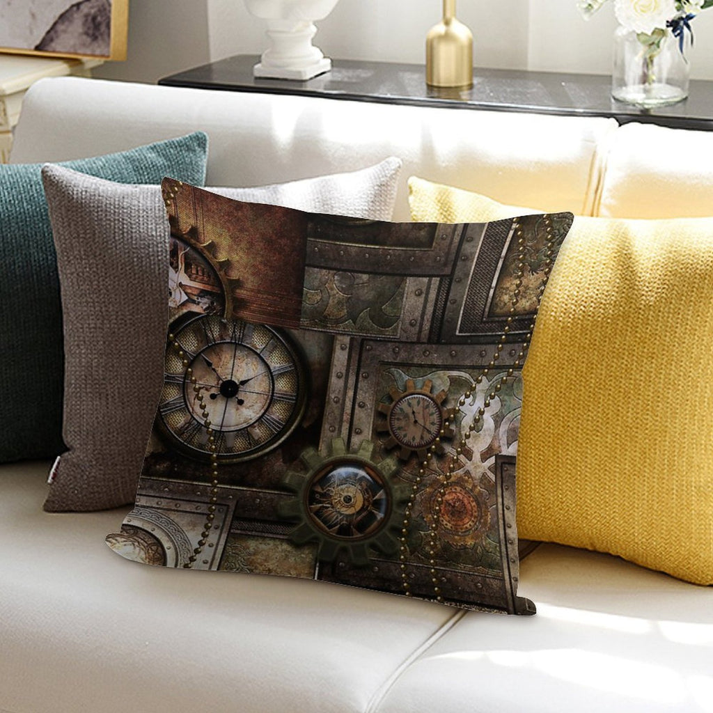 Steampunk, Wonderful Clockwork with Gears Soft Home Decor Throw Pillow