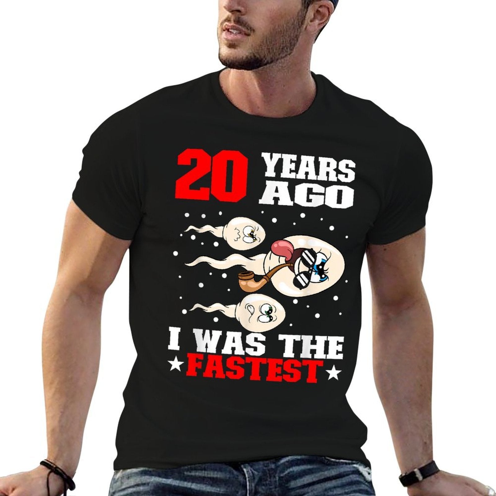 20 Years Ago I Was The Fastest Sperm 20th Birthday  Graphic-printed T-Shirt