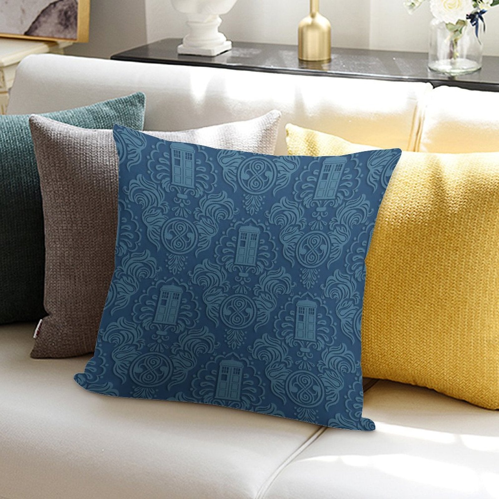 Doctor's Damask Soft Reinforced Edging Throw Pillow