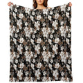 Apple Flowers. Decorative Floral Pattern Sustainable Throw Blanket