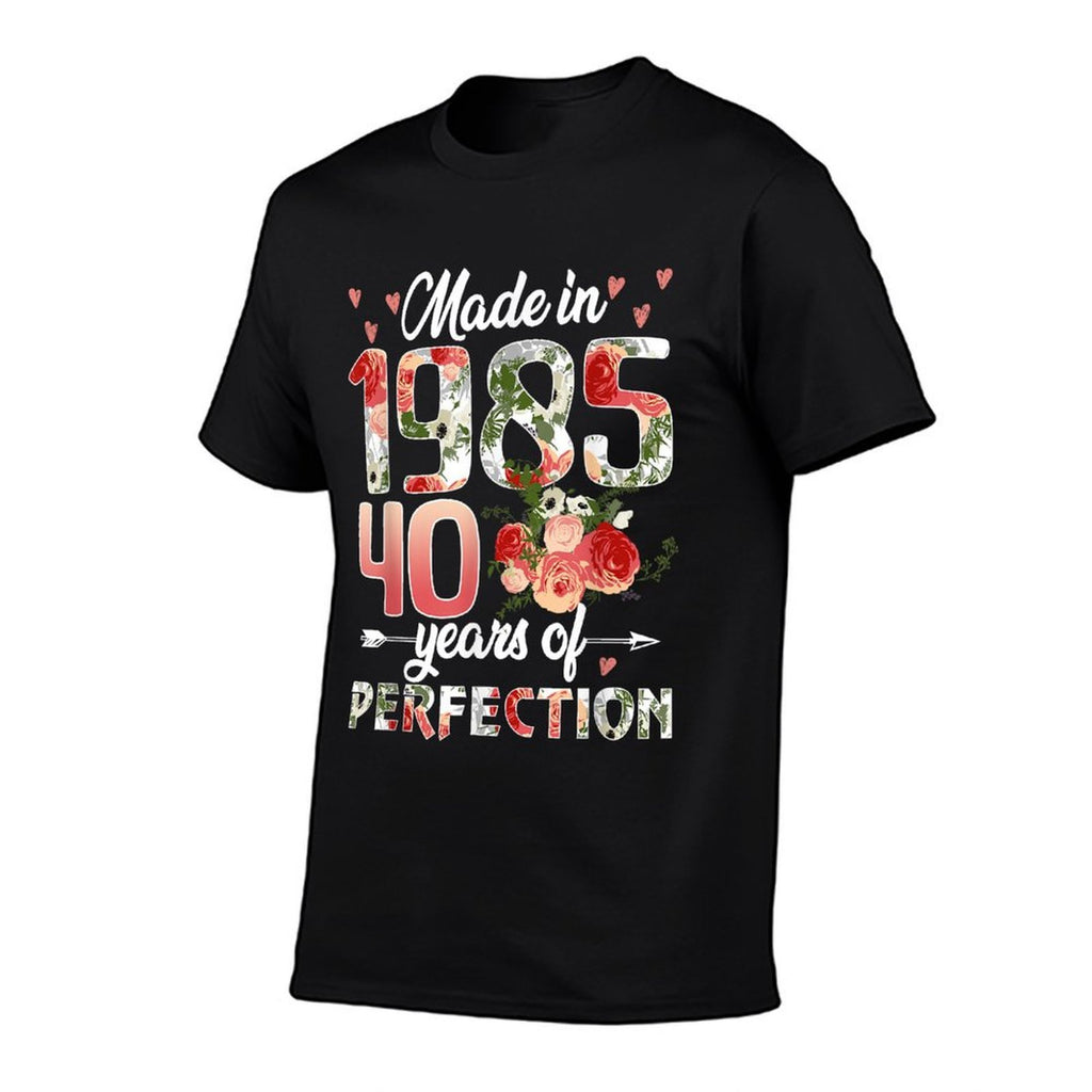 40 Years Old Born In 1985 Floral 40th Birthday Gifts Women  Odor-resistant T-Shirt