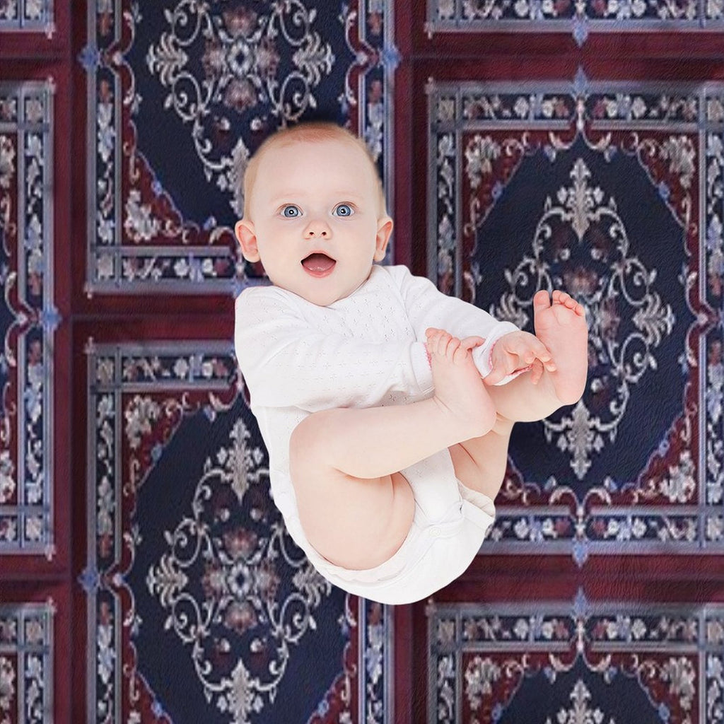 Burgendy Blue Rug Comfort Throw Blanket