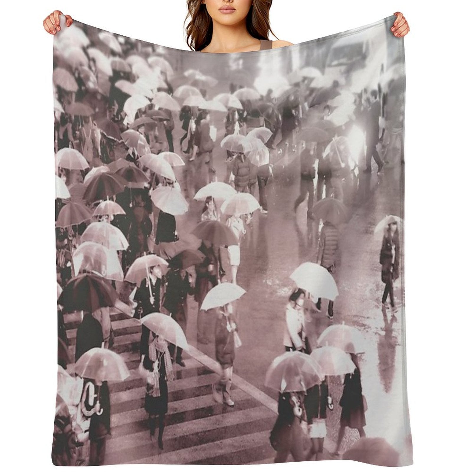 Rainy Day in Shibuya Multi-functional Throw Blanket
