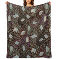 Books in Flower Plush Throw Blanket