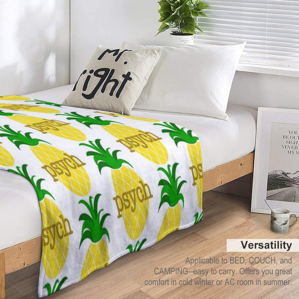 Psych Pineapple Machine-washable Throw Blanket