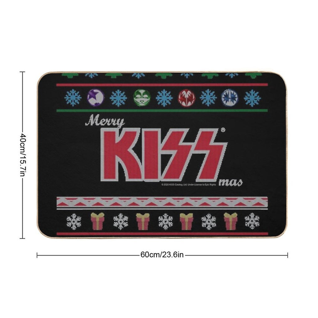 KISS ® The Band - Merry KissMas Ugly Sweater  Anti-Trip Bath Mat