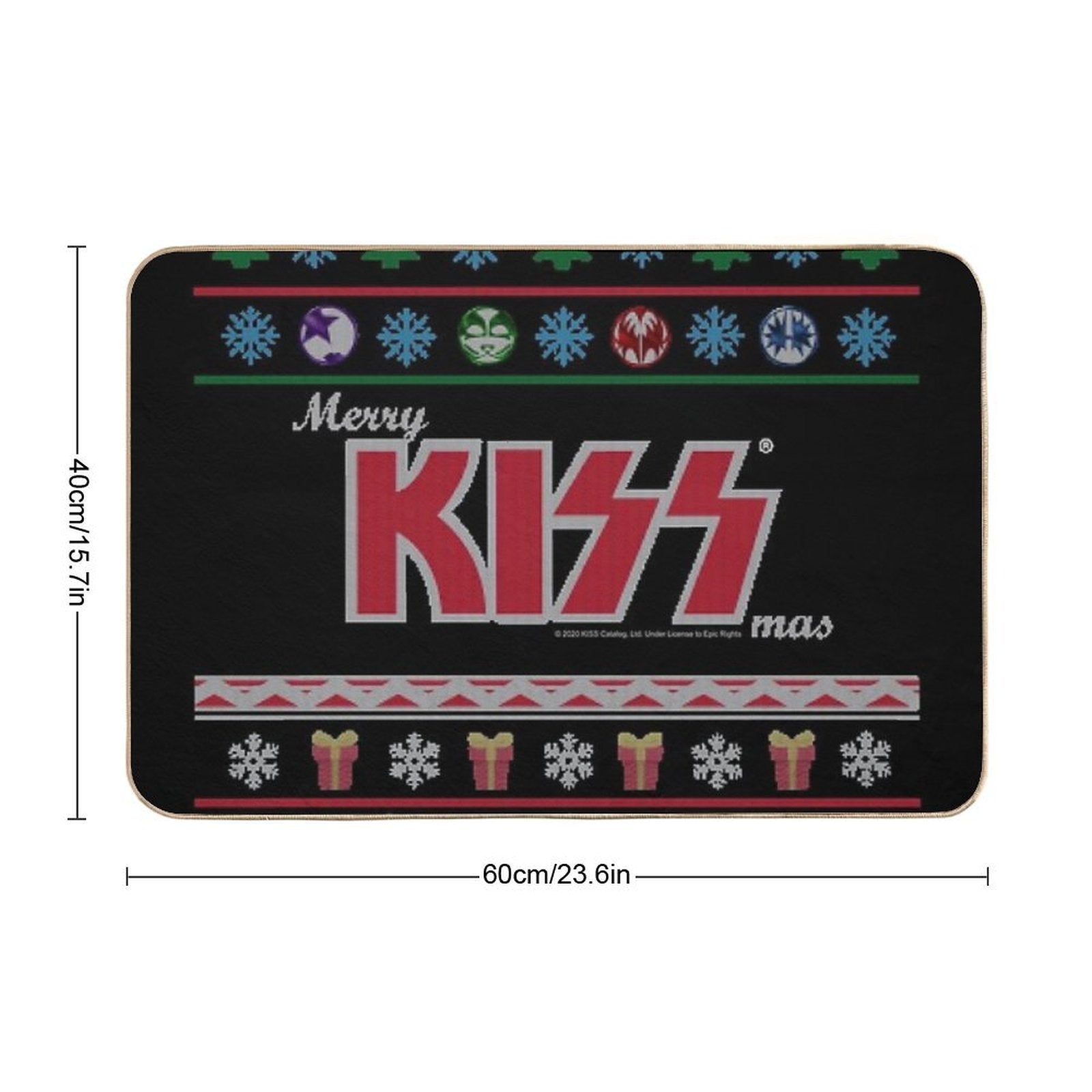 KISS ® The Band - Merry KissMas Ugly Sweater  Anti-Trip Bath Mat