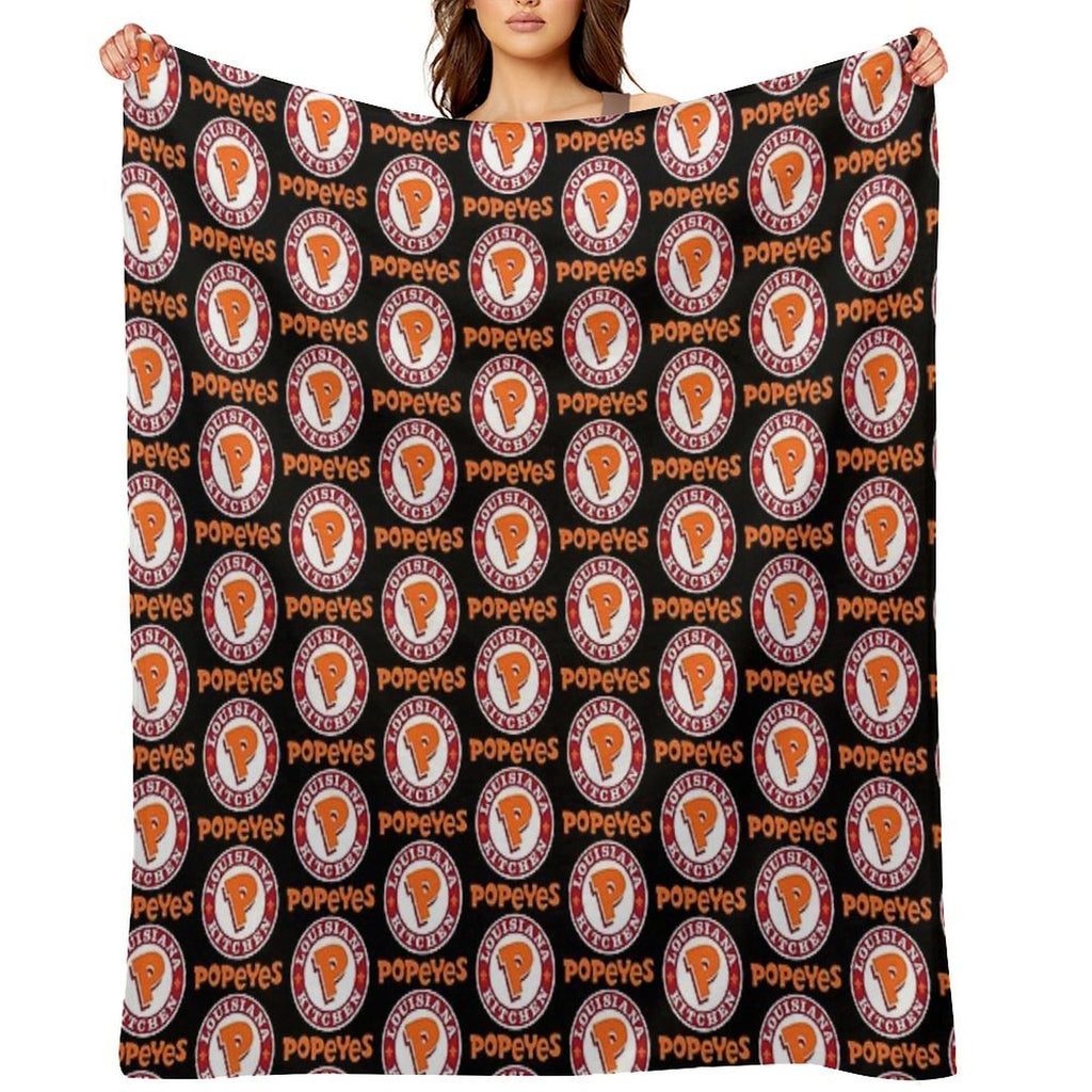 Louisiana Kitchen Popeyes Classic Logos Premium Throw Blanket