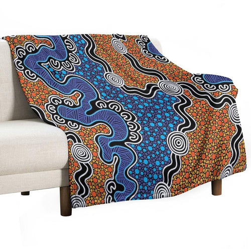 Authentic Aboriginal Art - Gift-ready Throw Blanket
