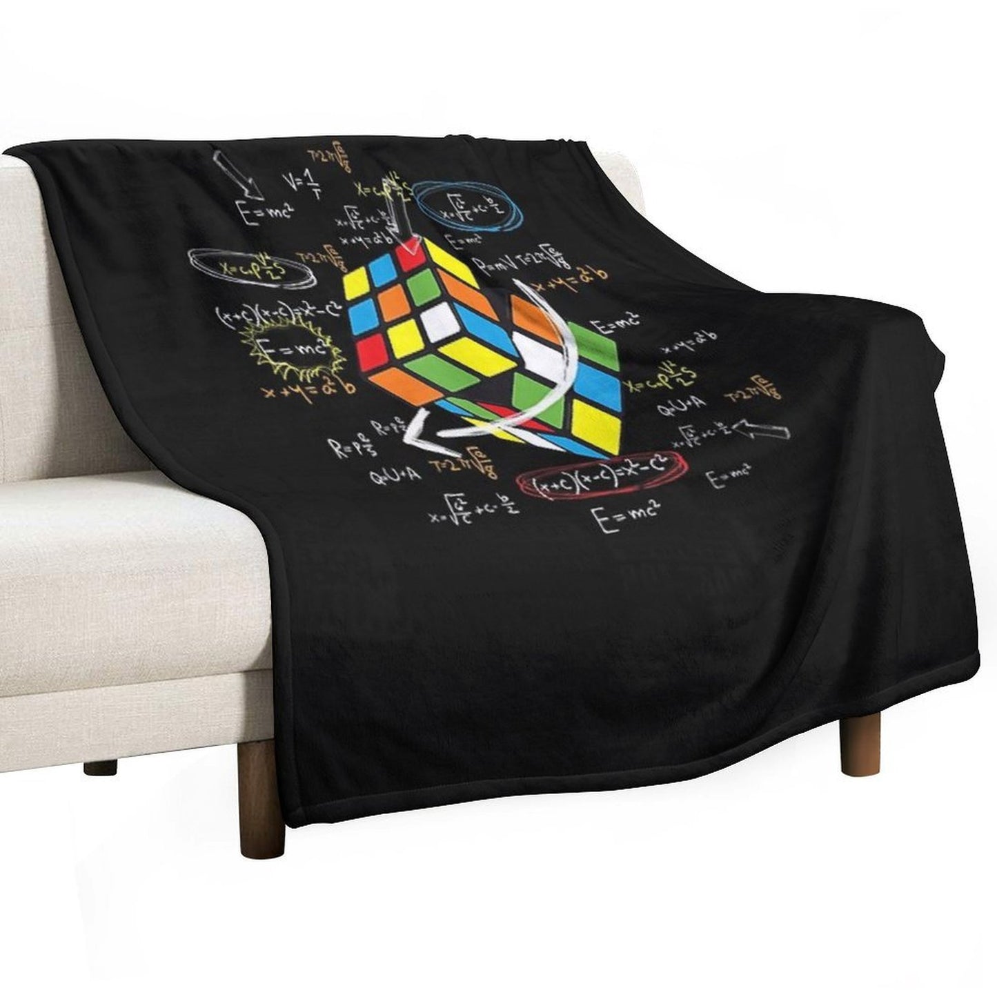 Cool Math Rubik Rubix Rubics Player Cube Math Lovers T-Shirt Durable Throw Blanket