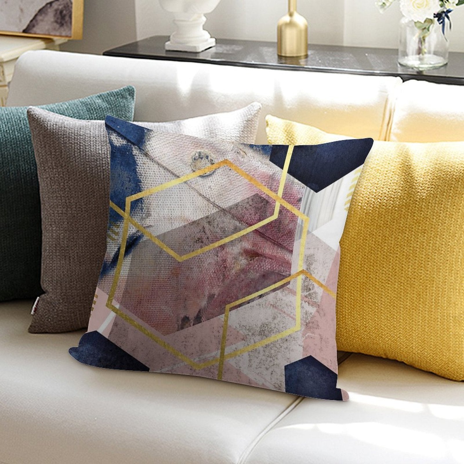 Abstract Geo Soft Warmth Comfort Throw Pillow