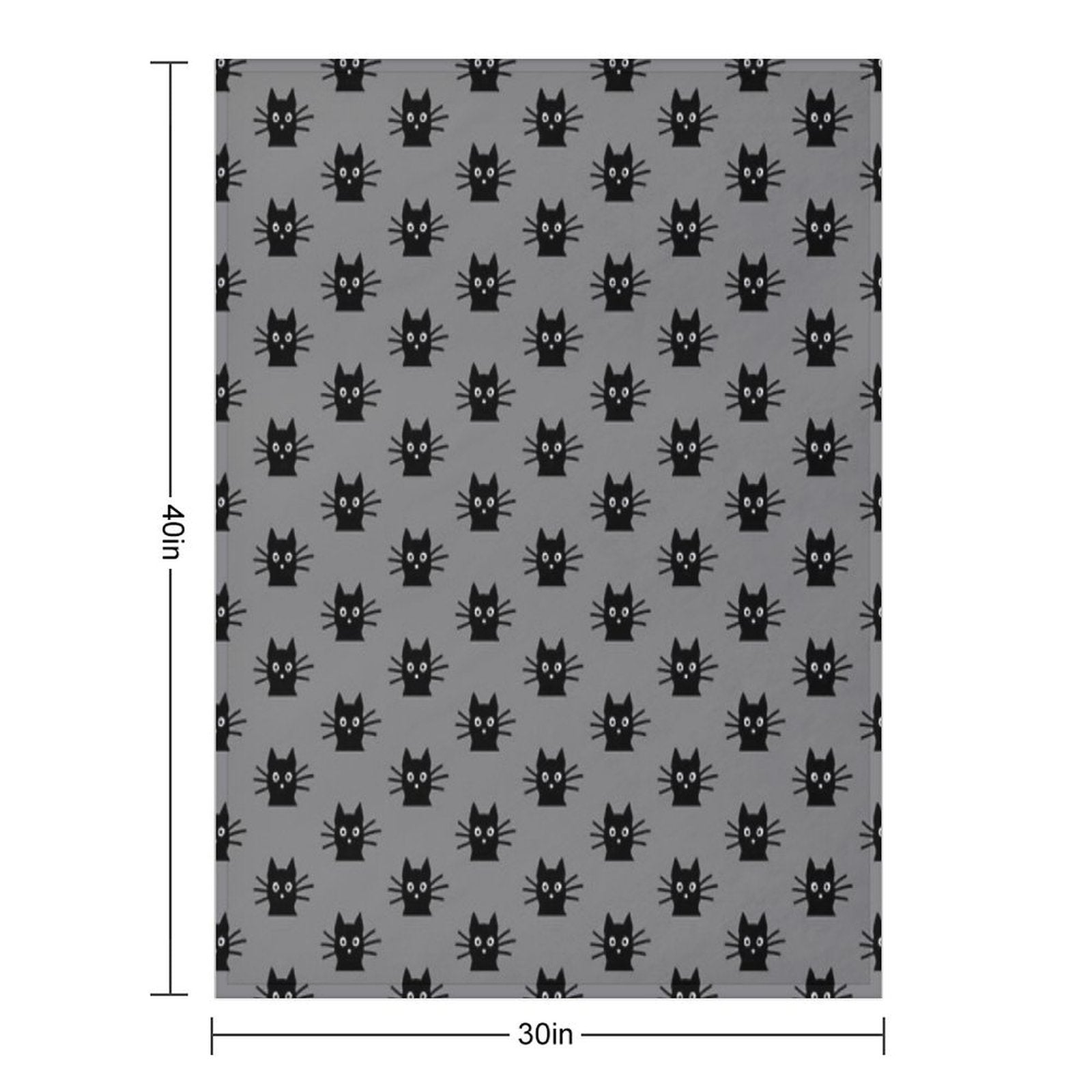 Black Cat Face Easy Care Throw Blanket