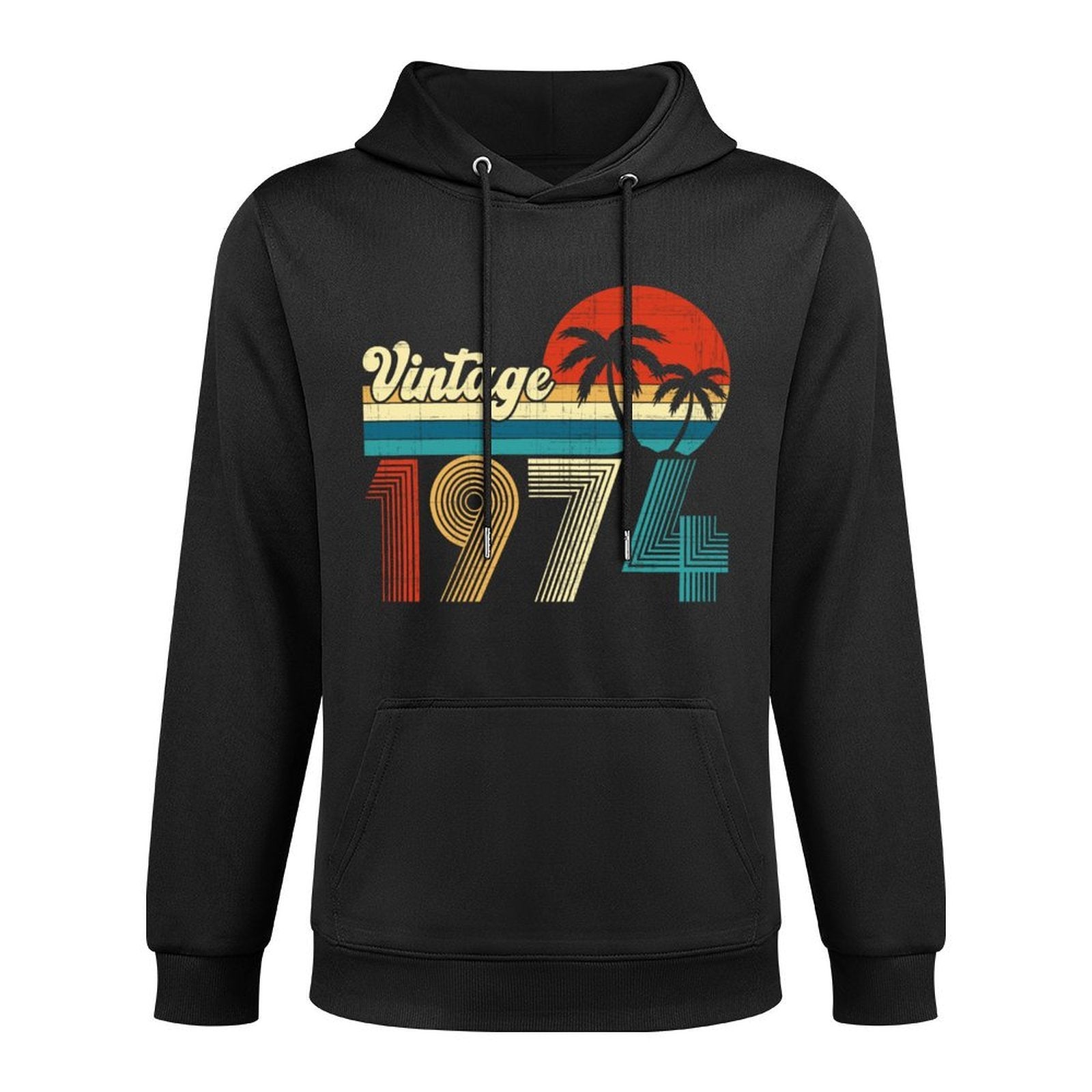 Vintage 1974 Funny 50th Birthday Gifts 50 Years Old Retro Versatile Streetwear Hoodie