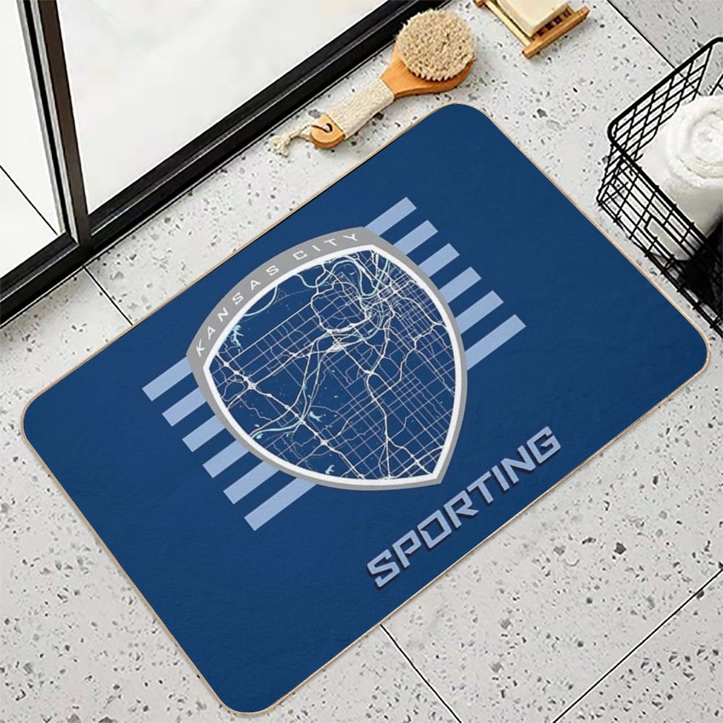 Kansas City Map in Sporting Colors  Anti-Trip Bath Mat