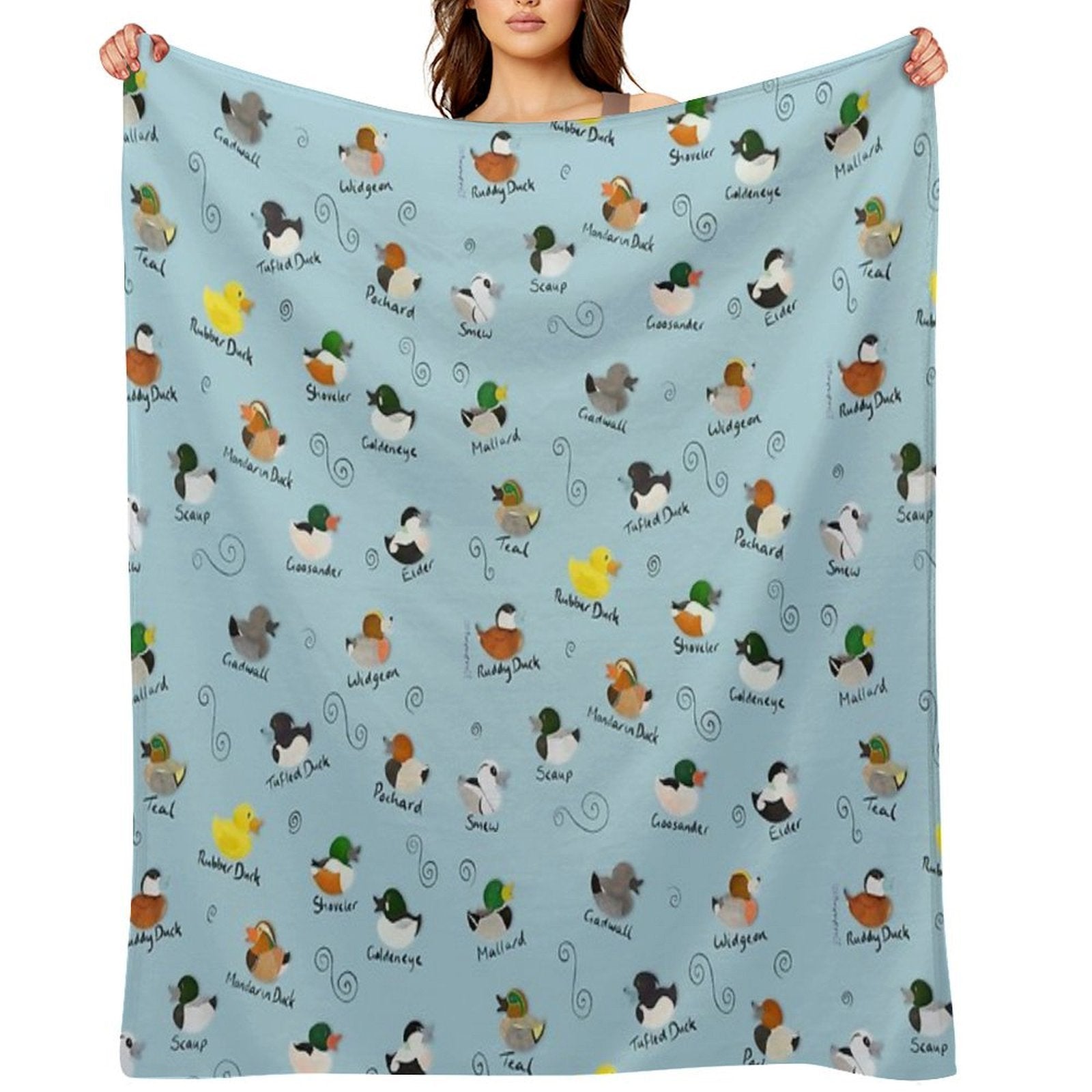 British Ducks Pattern Machine-washable Throw Blanket