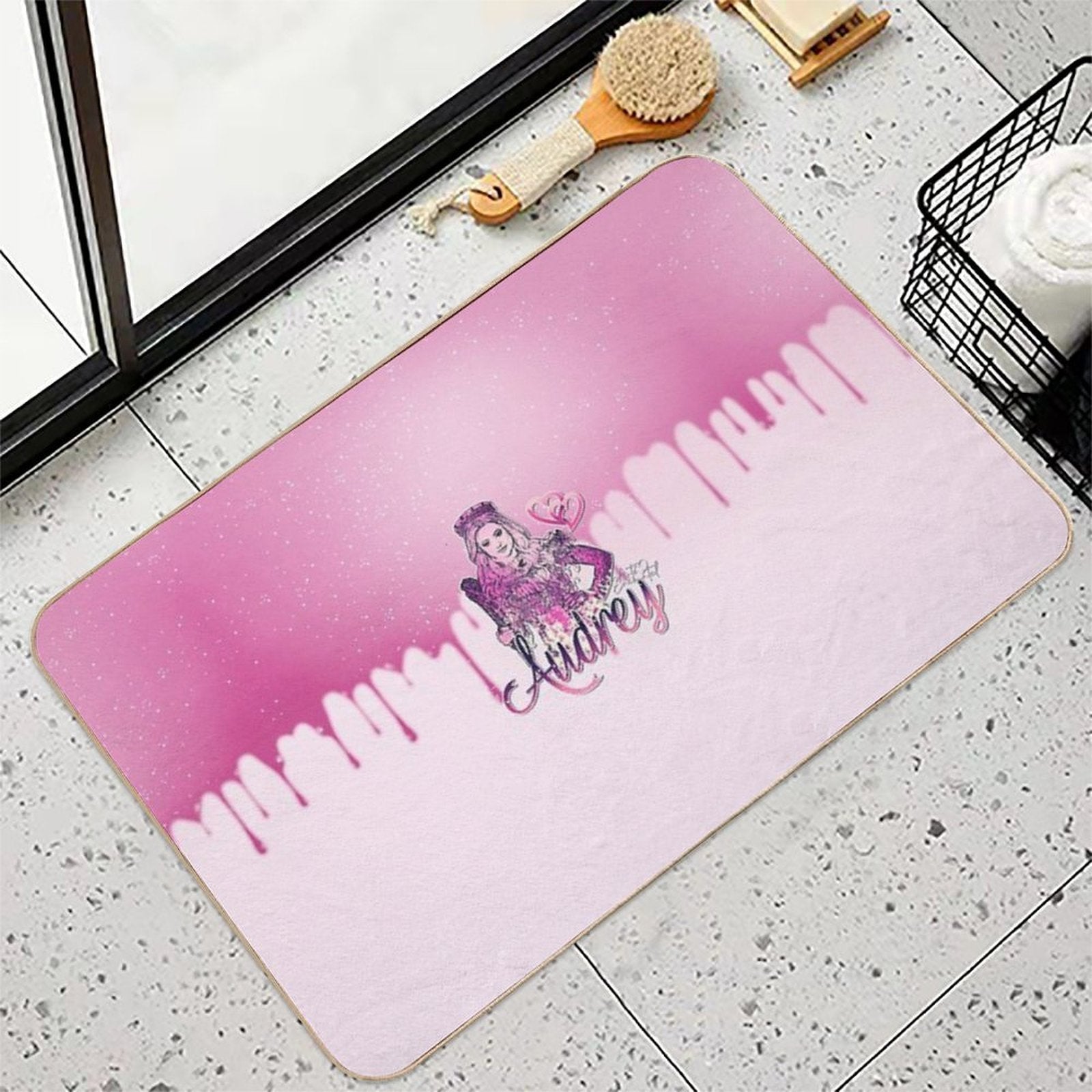 Audrey Descendants (Pretty Pink Princess Queen Girl)  Toxin-Free Bath Mat