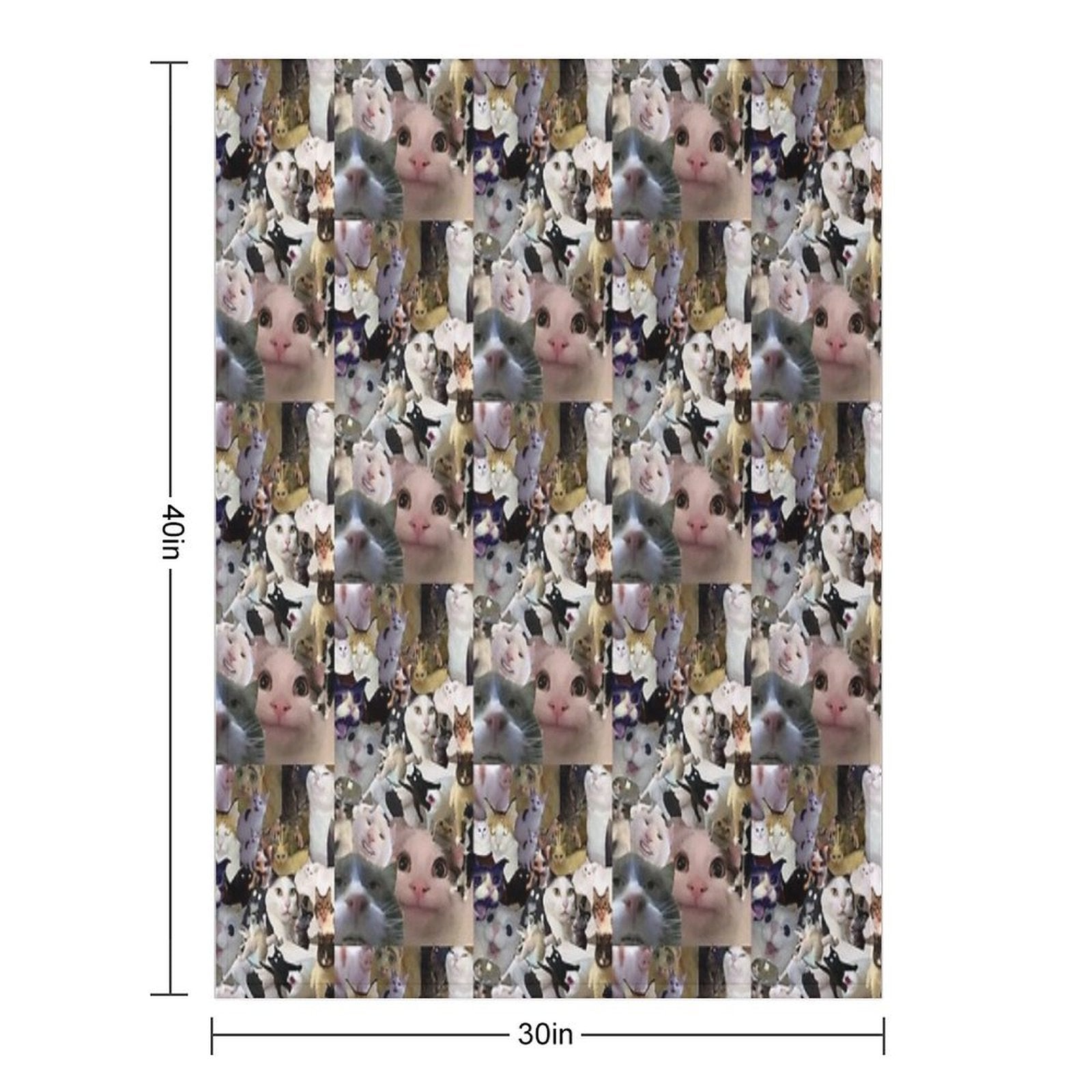 Cursed Cat Collage Compact Throw Blanket