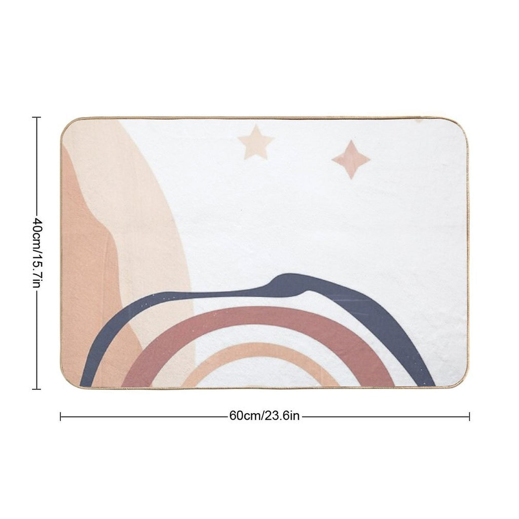 Mountain Haze 2 - Landscape Line Art Abstract Simple Lines  Easy To Clean Bath Mat
