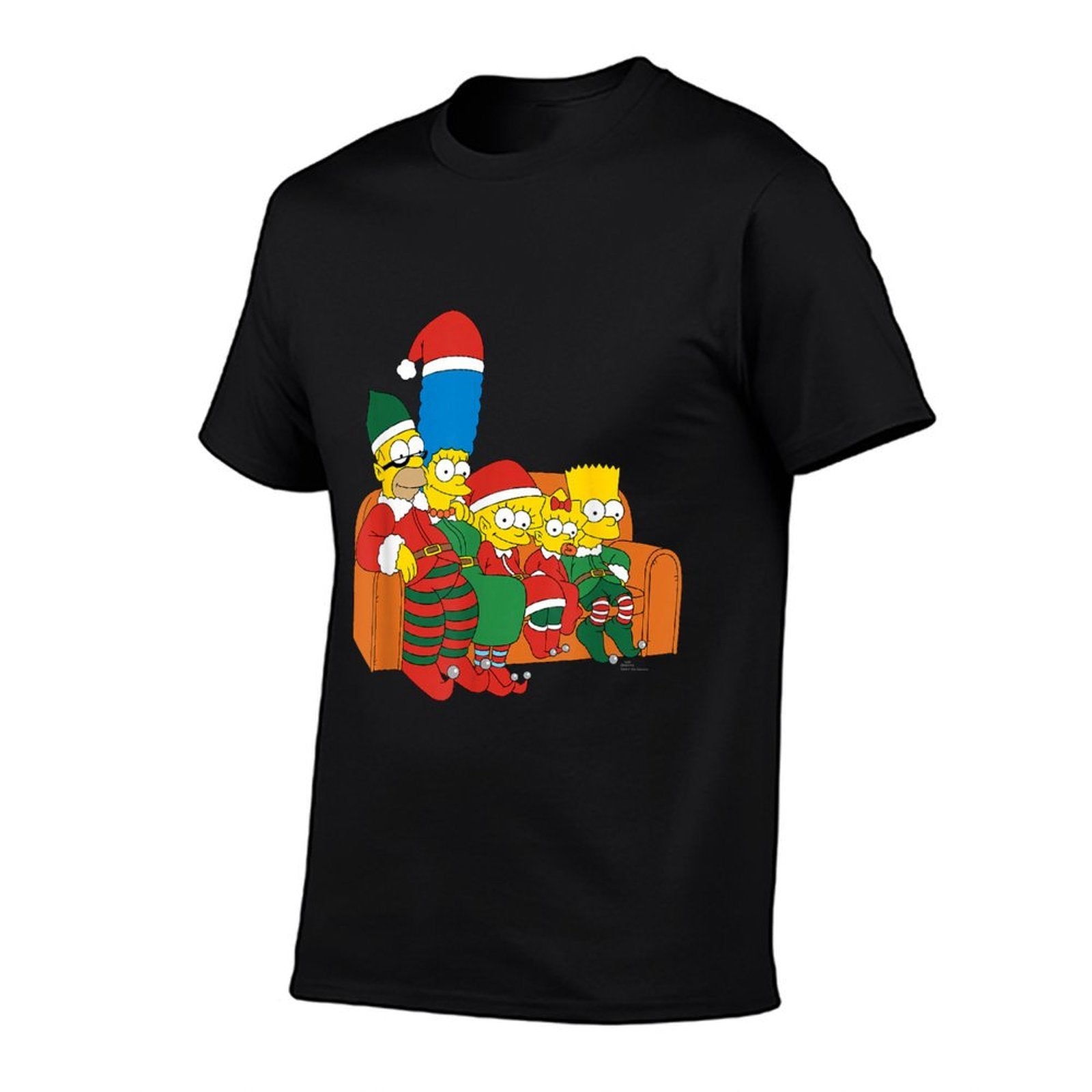The Simpsons Holiday Family Christmas Elf Costumes Couch Gag  Affordable Price T-Shirt