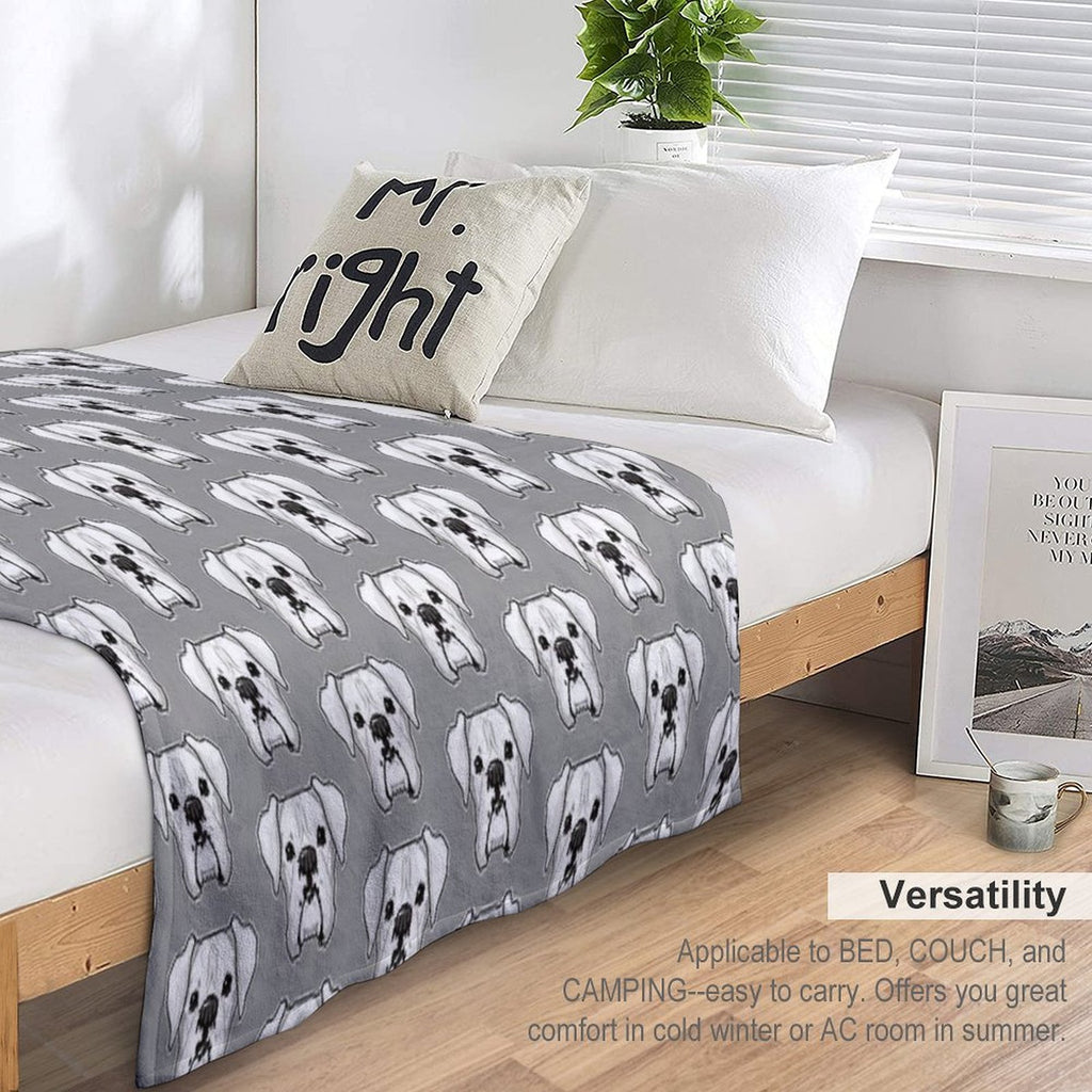 White Boxer Premium Throw Blanket