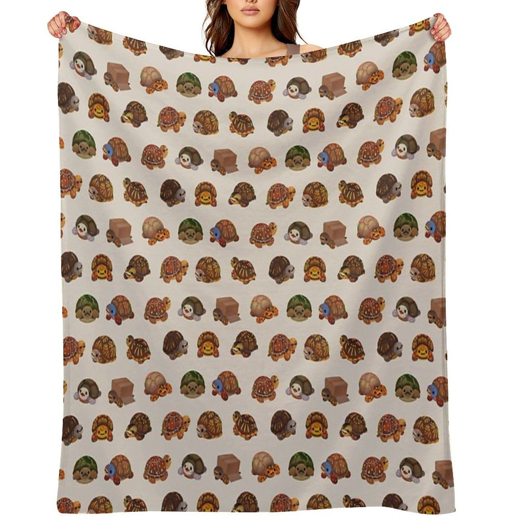 Box Turtle Plush Throw Blanket