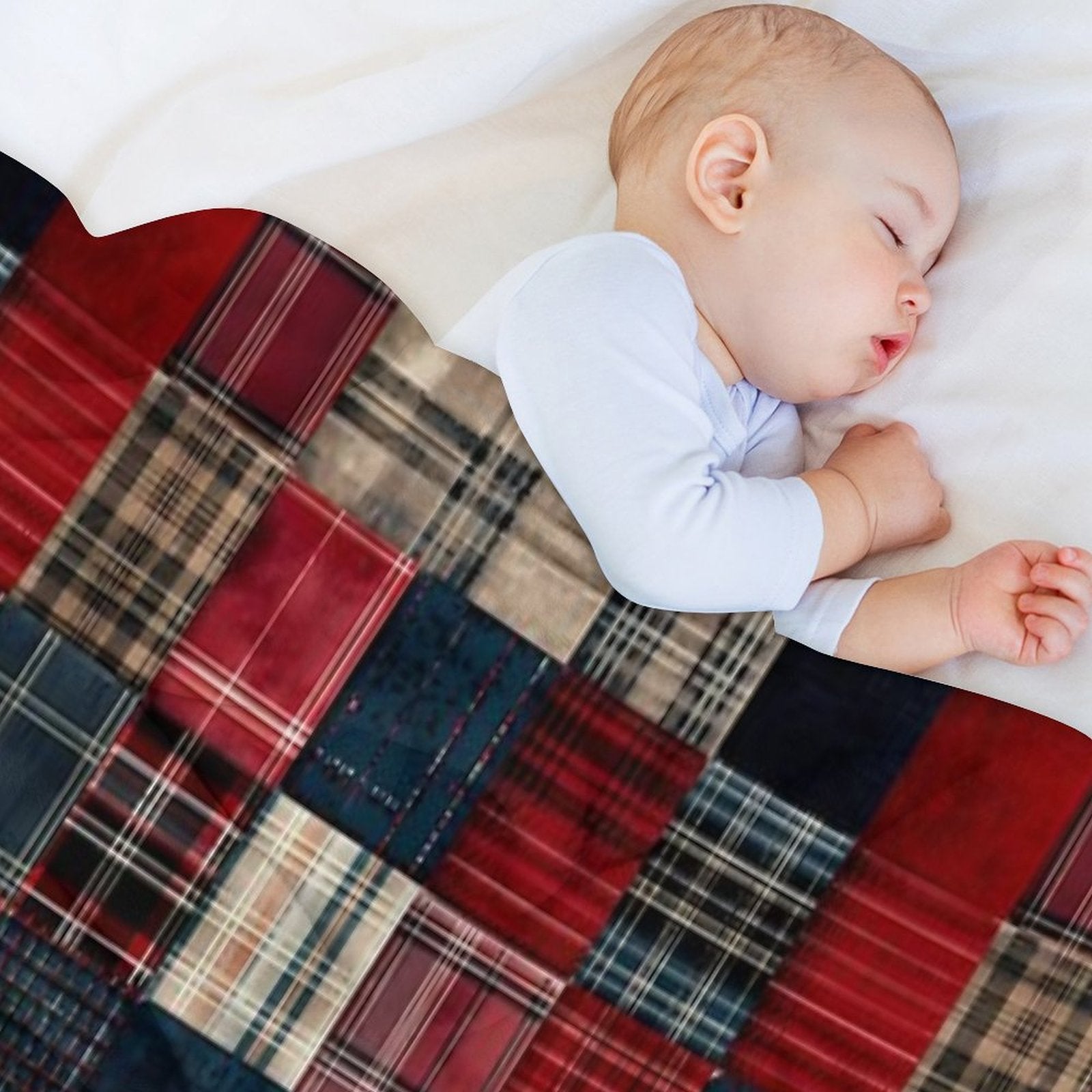 Cozy Multicolor Plaid Flannel Patchwork Wrinkle-free Throw Blanket