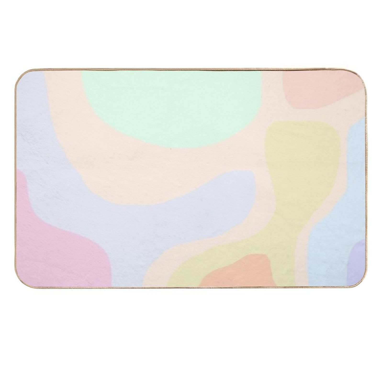Minimalist Abstract Pastels Geometric Rounded Fun Shapes Tapestry  Non-Slip Bath Mat