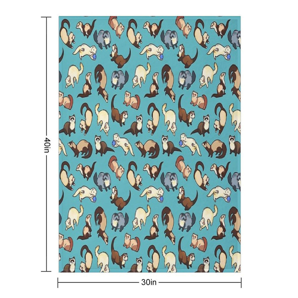 Cat Snakes in Blue Wrinkle-free Throw Blanket