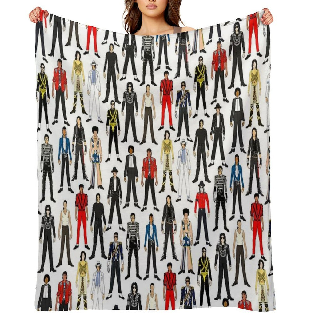 Outfits of King Jackson Pop Music Fashion Velvety-soft Throw Blanket