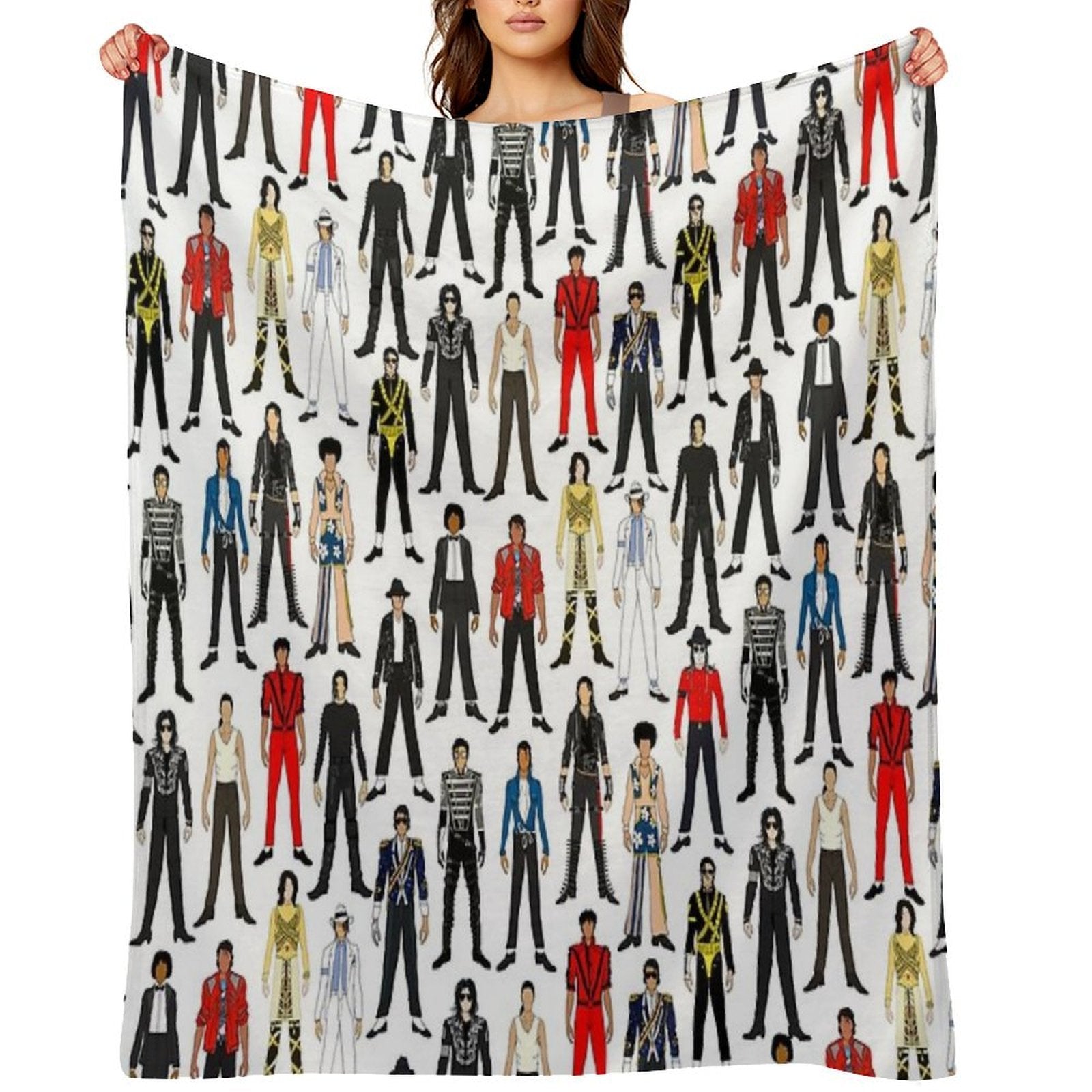 Outfits of King Jackson Pop Music Fashion Velvety-soft Throw Blanket