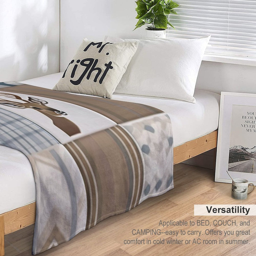 Deer Patchwork - Rustic Neutrals Travel-friendly Throw Blanket