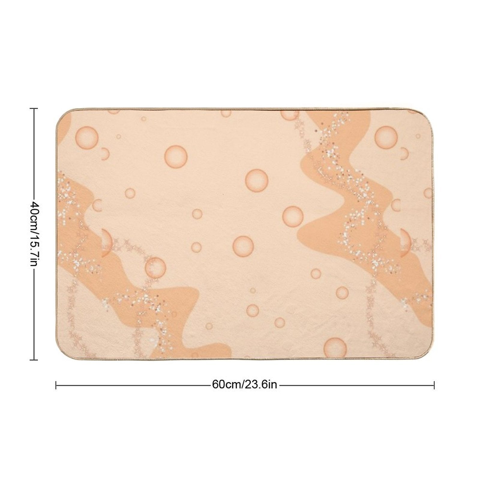 Aesthetic Pastel Orange Design W Bubbles  Rapid-Drying Bath Mat