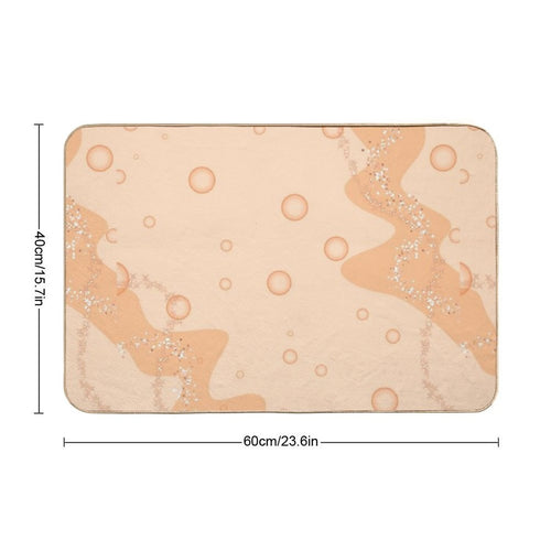 Aesthetic Pastel Orange Design W Bubbles  Rapid-Drying Bath Mat