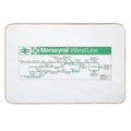 Merseyrail Wirral Line Carriage Map 1978  Toxin-Free Bath Mat