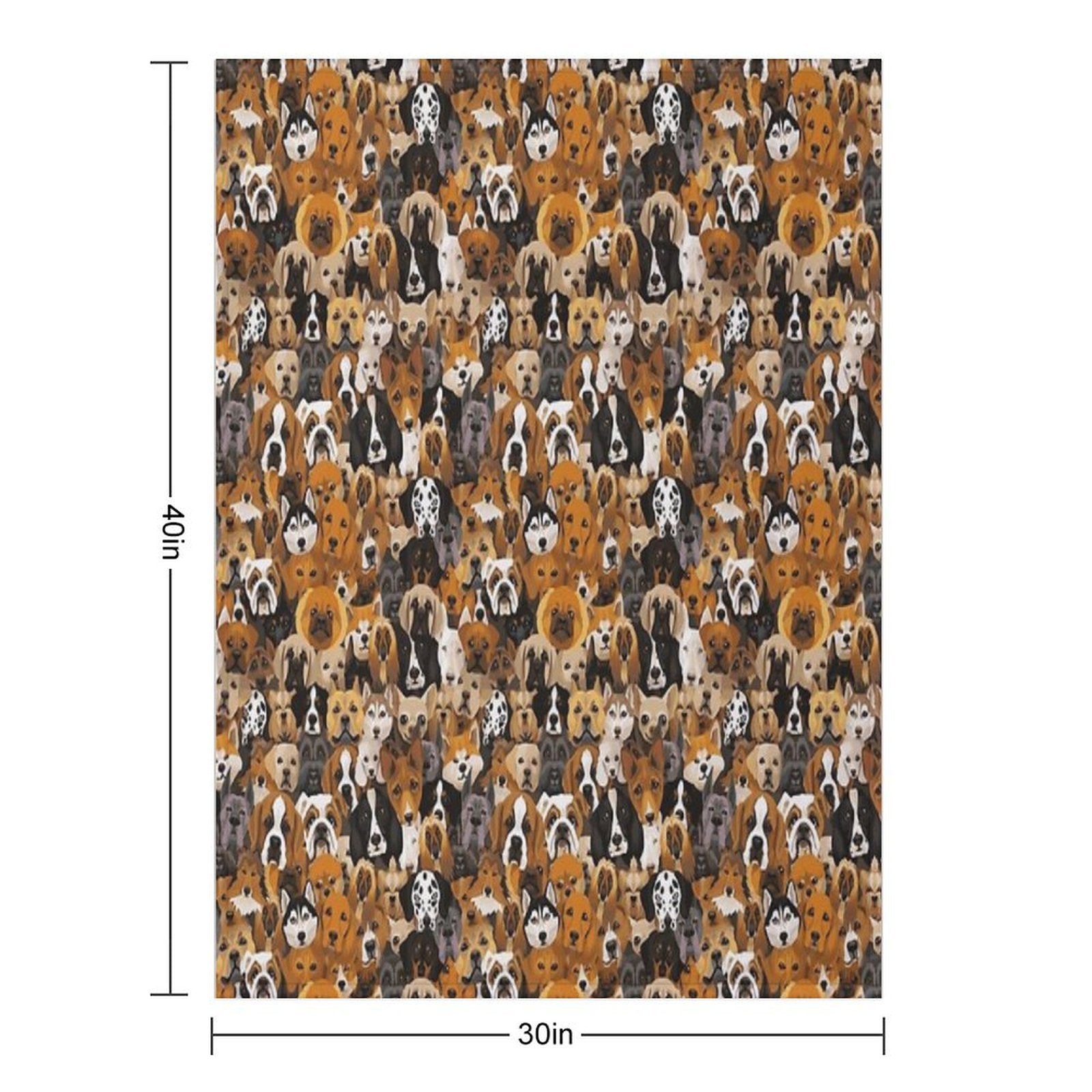 Watercolor Dog Pattern Shrink-resistant Throw Blanket