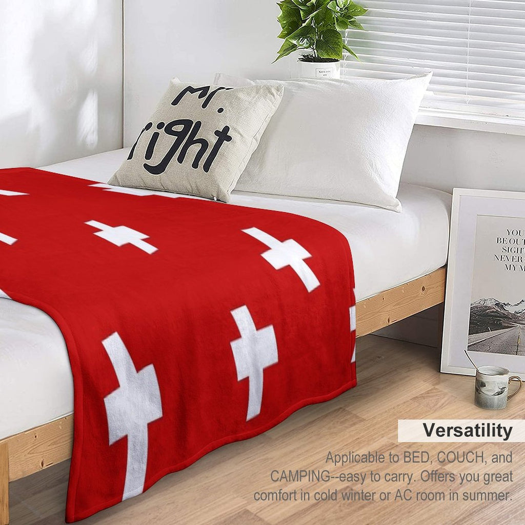 Swiss Flag Gift-ready Throw Blanket
