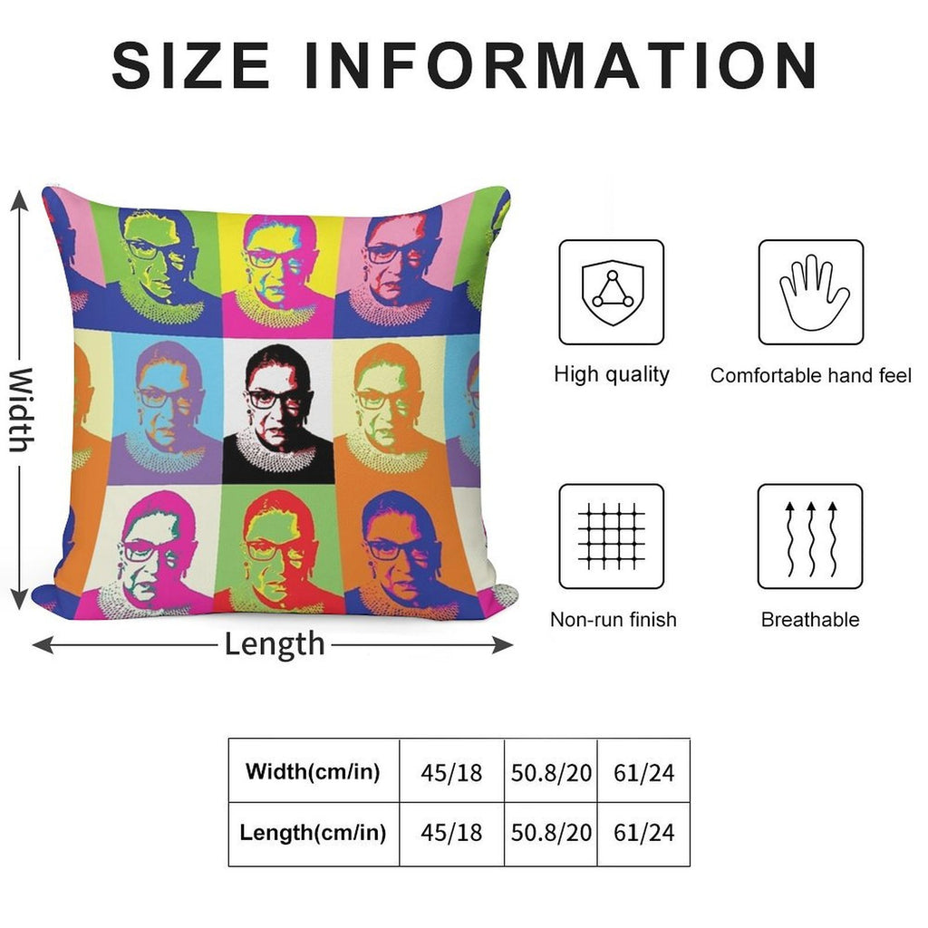 Ruth Bader Ginsburg Soft Washable Throw Pillow