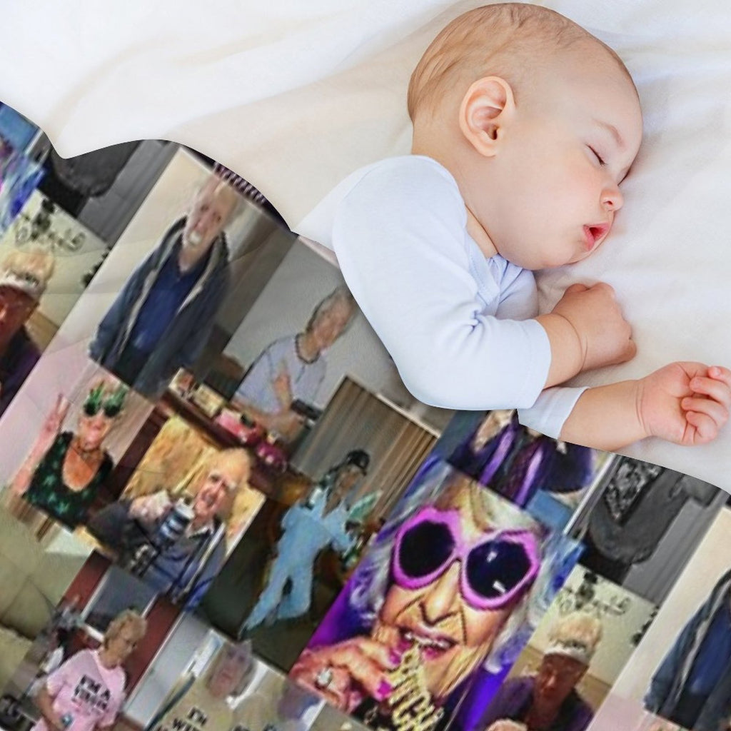Funny Grandparents Aesthetic Collage Lightweight Throw Blanket