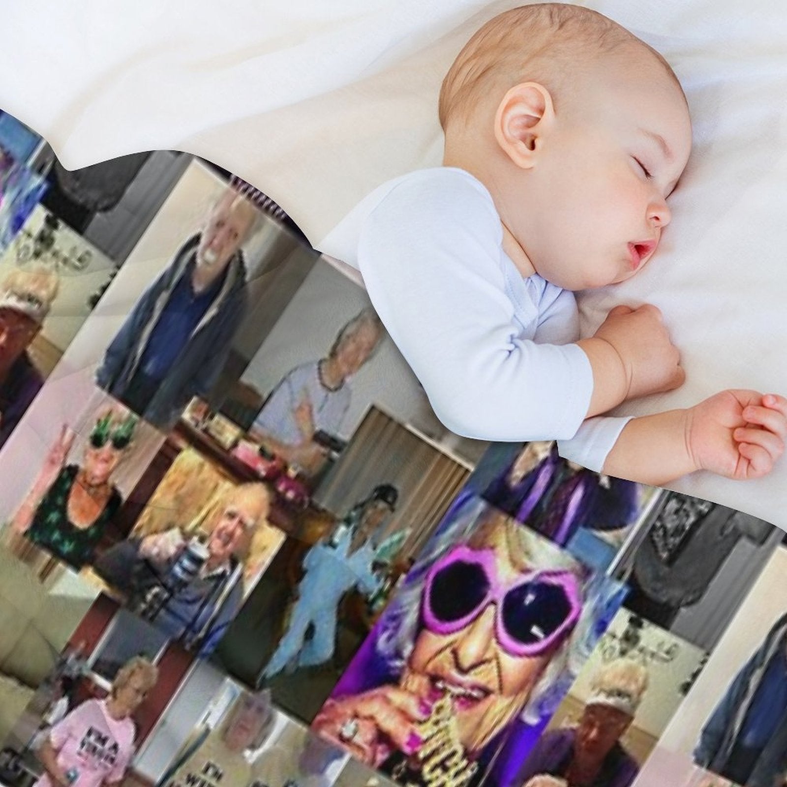 Funny Grandparents Aesthetic Collage Lightweight Throw Blanket